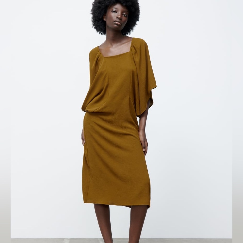 Zara voluminous sleeve midi dress